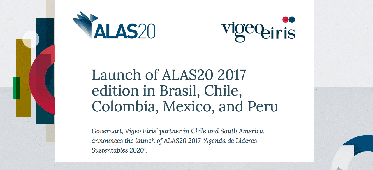 VIGEO EIRIS anuncia globalmente ALAS20 año 2017