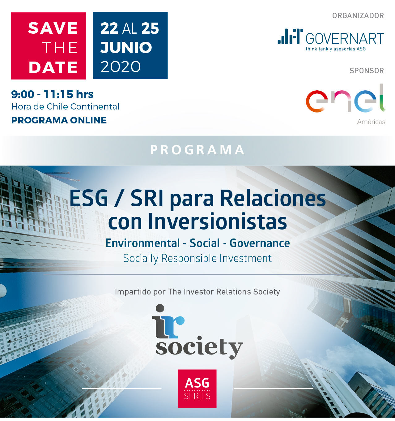 GOVERNART E INVESTOR RELATIONS SOCIETY ANUNCIAN PROGRAMA ESG / SRI PARA RELACIONES CON INVERSIONISTAS